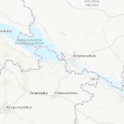 Map showing location of Svitlovodsk (49.062870, 33.245800)