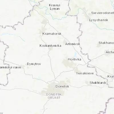 Map showing location of Toretsk (48.398690, 37.847870)