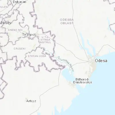 Map showing location of Troyitske (46.541680, 30.023460)