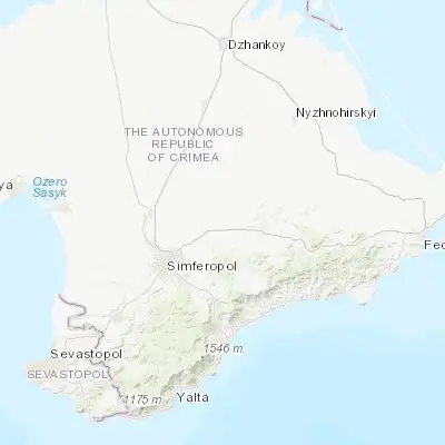 Map showing location of Tsvetochnoye (45.086550, 34.385210)