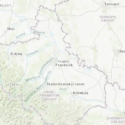 Map showing location of Tysmenytsya (48.903600, 24.846950)