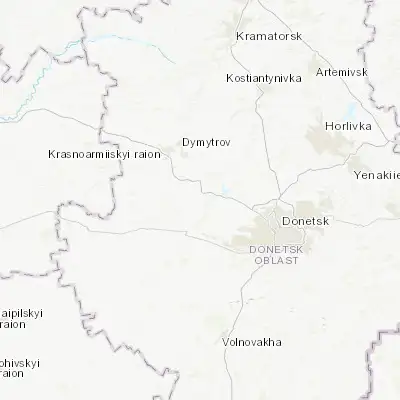 Map showing location of Ukrainsk (48.098230, 37.363150)