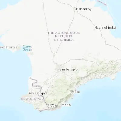 Map showing location of Urozhaynoye (45.045220, 34.135110)