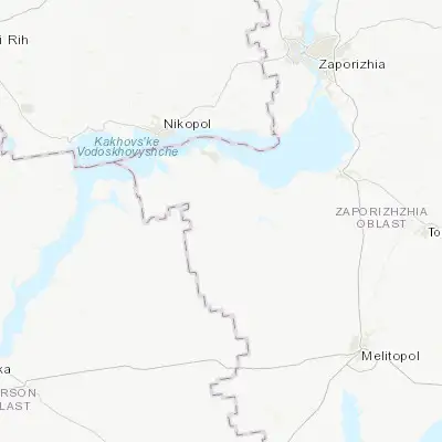 Map showing location of Velyka Bilozerka (47.275720, 34.684570)