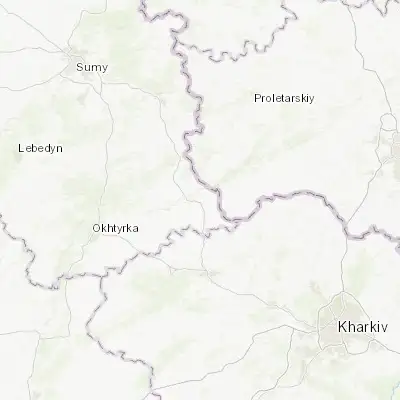 Map showing location of Velyka Pysarivka (50.424300, 35.479890)