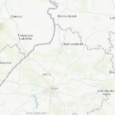 Map showing location of Velyki Mosty (50.243290, 24.142300)