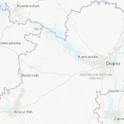 Map showing location of Verkhivtseve (48.481270, 34.240030)