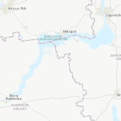 Map showing location of Verkhniy Rohachyk (47.252080, 34.335570)