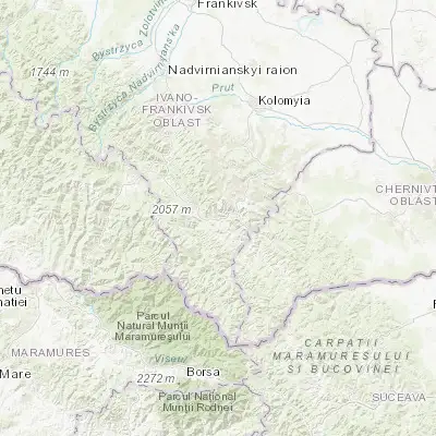 Map showing location of Verkhovyna (48.155360, 24.829860)