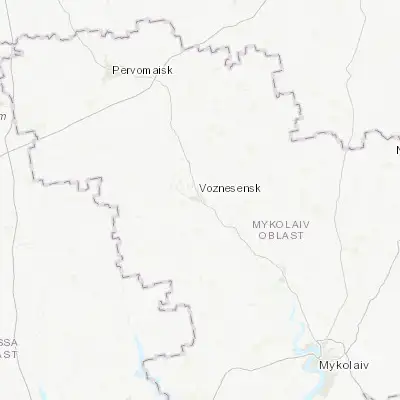 Map showing location of Voznesensk (47.562180, 31.336020)