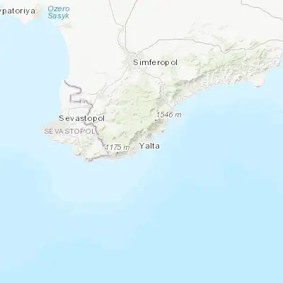 Map showing location of Yalta (44.502180, 34.166240)