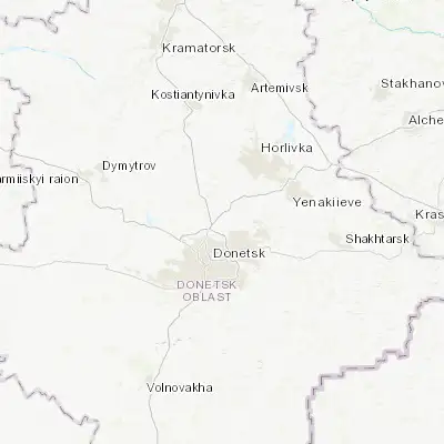 Map showing location of Yasynuvata (48.129800, 37.859400)