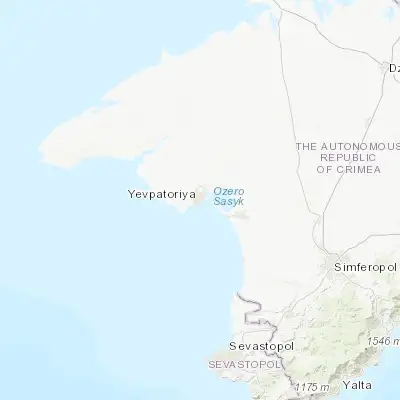 Map showing location of Yevpatoriya (45.200910, 33.366550)