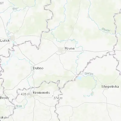 Map showing location of Zdovbytsia (50.496070, 26.241110)