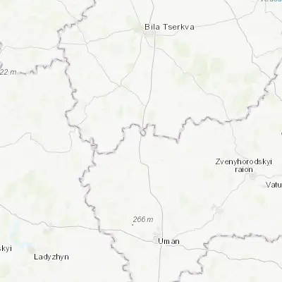 Map showing location of Zhashkiv (49.245900, 30.098880)