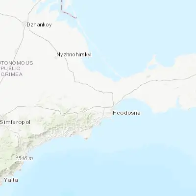 Map showing location of Zhuravki (45.126290, 35.215130)