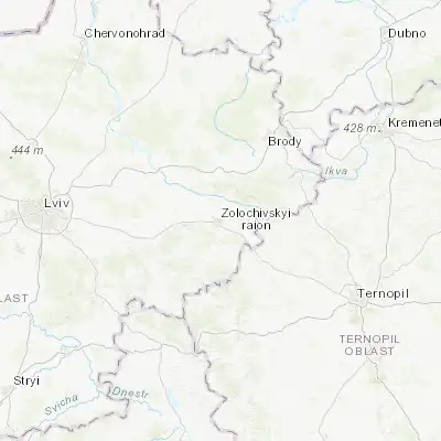 Map showing location of Zolochiv (49.807550, 24.900560)