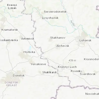 Map showing location of Zorynsk (48.411940, 38.623610)