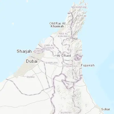 Map showing location of Adh Dhayd (25.288120, 55.881570)