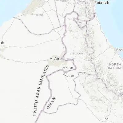 Map showing location of Al Ain City (24.191670, 55.760560)