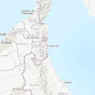 Map showing location of Al Fujairah City (25.116410, 56.341410)