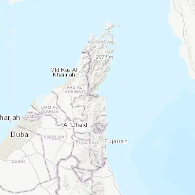 Map showing location of Dibba Al-Fujairah (25.592460, 56.261760)