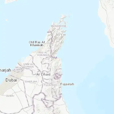 Map showing location of Dibba Al-Hisn (25.619550, 56.272910)