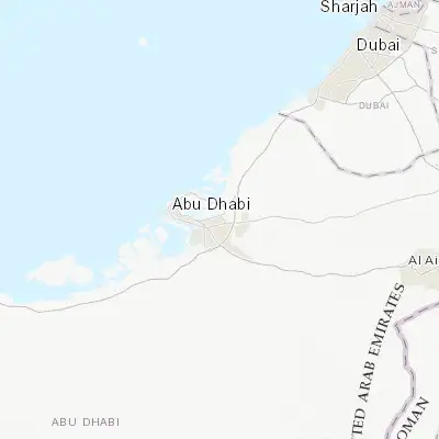 Map showing location of Khalifah A City (24.425880, 54.605000)