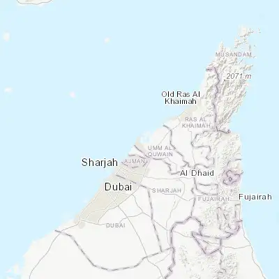 Map showing location of Umm Al Quwain City (25.564730, 55.555170)