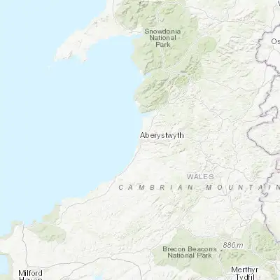 Map showing location of Aberystwyth (52.415480, -4.082920)