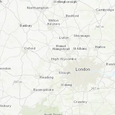 Map showing location of Amersham (51.666670, -0.616670)