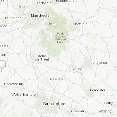 Map showing location of Ashbourne (53.016670, -1.733330)