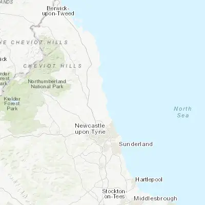 Map showing location of Ashington (55.177190, -1.564120)