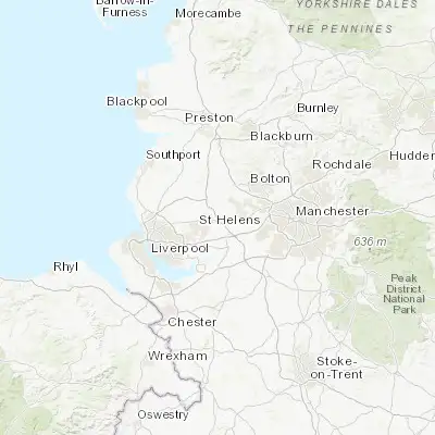 Map showing location of Ashton in Makerfield (53.483330, -2.650000)