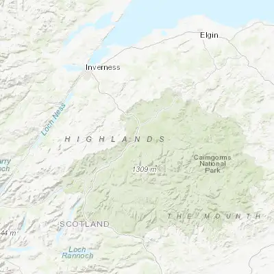 Map showing location of Aviemore (57.195530, -3.825900)