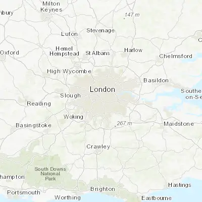 Map showing location of Balham (51.449590, -0.150960)