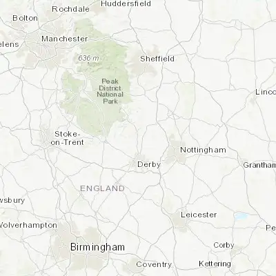 Map showing location of Belper (53.023300, -1.481190)