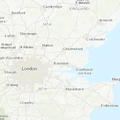 Map showing location of Billericay (51.628670, 0.419630)