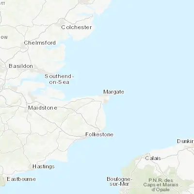Map showing location of Birchington-on-Sea (51.375750, 1.304800)