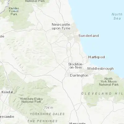 Map showing location of Bishop Auckland (54.655540, -1.677060)
