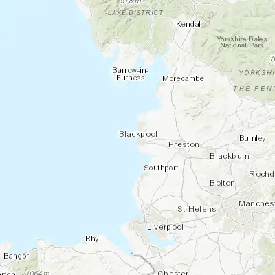 Map showing location of Blackpool (53.816670, -3.050000)