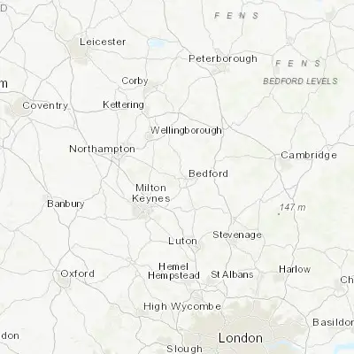 Map showing location of Bromham (52.145080, -0.529060)