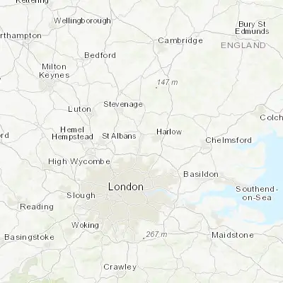 Map showing location of Broxbourne (51.747120, -0.019230)