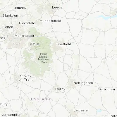 Map showing location of Chesterfield (53.250000, -1.416670)