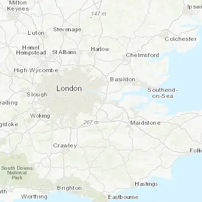 Map showing location of Dartford (51.446570, 0.214230)