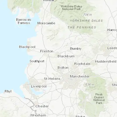Map showing location of Darwen (53.698030, -2.464940)