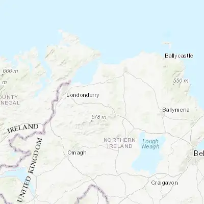 Map showing location of Dungiven (54.933330, -6.916670)