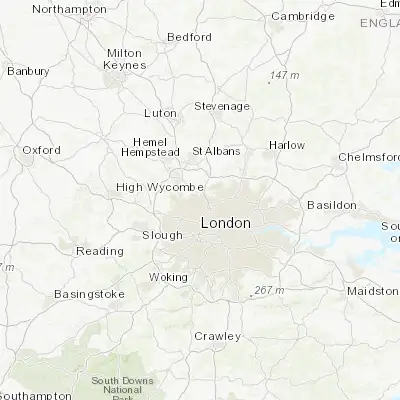 Map showing location of Edgware (51.612800, -0.275390)