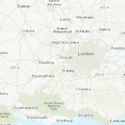 Map showing location of Egham (51.431580, -0.552390)
