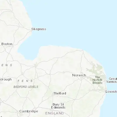 Map showing location of Fakenham (52.829960, 0.847700)